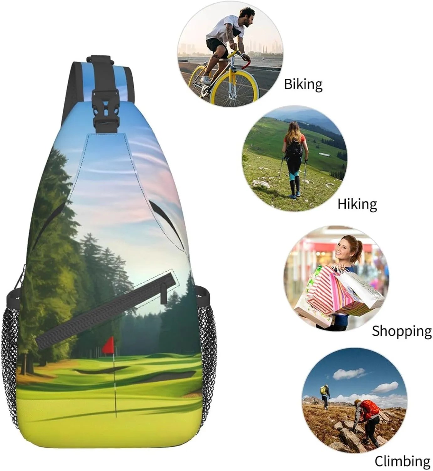 Green Grass Soccer Print Cross Chest Bag Diagonally Men Cross Chest Bag Diagonally
