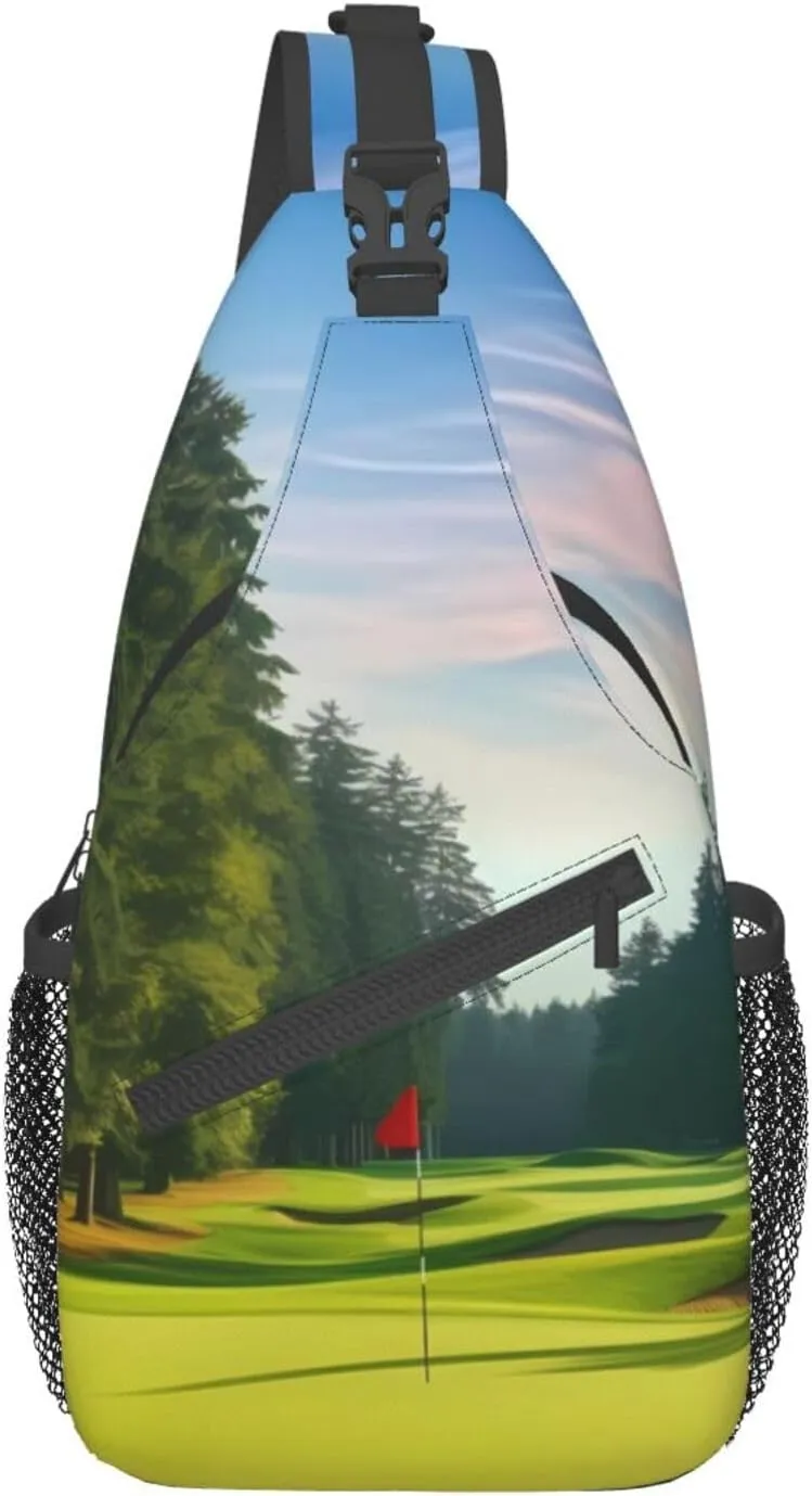 Green Grass Soccer Print Cross Chest Bag Diagonally Men Cross Chest Bag Diagonally