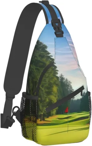 Green Grass Soccer Print Cross Chest Bag Diagonally Men Cross Chest Bag Diagonally