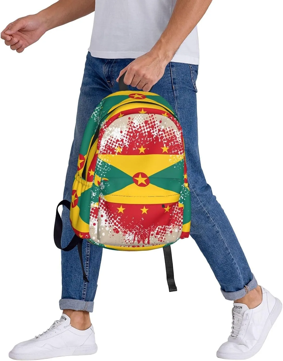 Grenada Flag Large Travel Backpack Casual Backpacks Laptop Daypack Working Rucksack Lightweight Back Pack Sports Bag with Adjustable Shoulder Strap