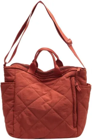 GRPKSSIB Quilted Tote Bag for Women Lightweight Puffer Shoulder Bag Hobo Crossbody Bag Casual Nylon Padding Handbags