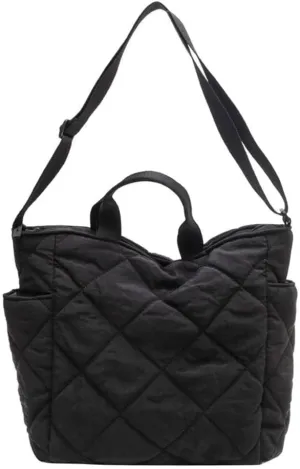 GRPKSSIB Quilted Tote Bag for Women Lightweight Puffer Shoulder Bag Hobo Crossbody Bag Casual Nylon Padding Handbags