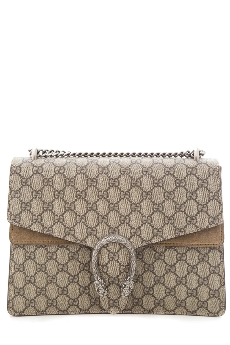 Gucci Dionysus Beige & Ebony GG Monogram Medium Handbag
