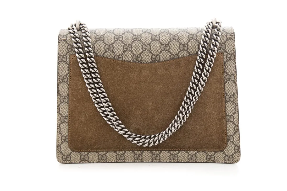 Gucci Dionysus Beige & Ebony GG Monogram Medium Handbag