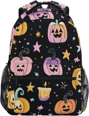 Halloween Pumpkin Star Candle (01) Laptop Backpack for Women Men, Personalized College Bookbag Travel Bag Casual Daypack back packs