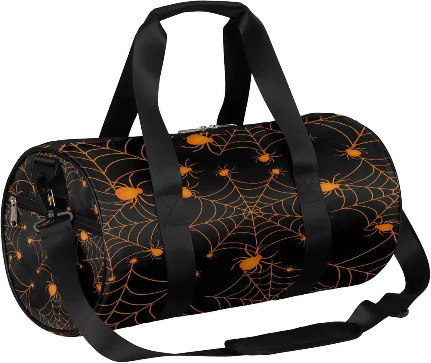 Halloween Spiders Web Sports Gym Bag for Men Women Lightweight Travel Duffle Bag with Shoulder Strap Waterproof Carry On Weekender Overnight Bag for Travel Sports Gym