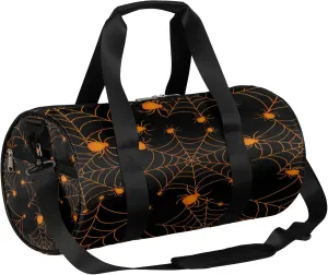 Halloween Spiders Web Sports Gym Bag for Men Women Lightweight Travel Duffle Bag with Shoulder Strap Waterproof Carry On Weekender Overnight Bag for Travel Sports Gym