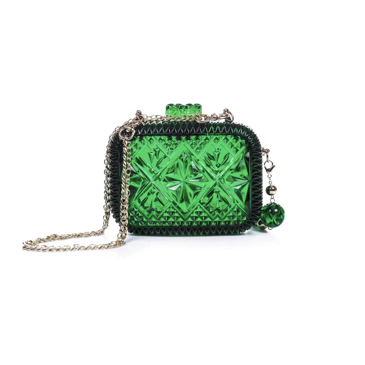 Hand Carved Clutch Green