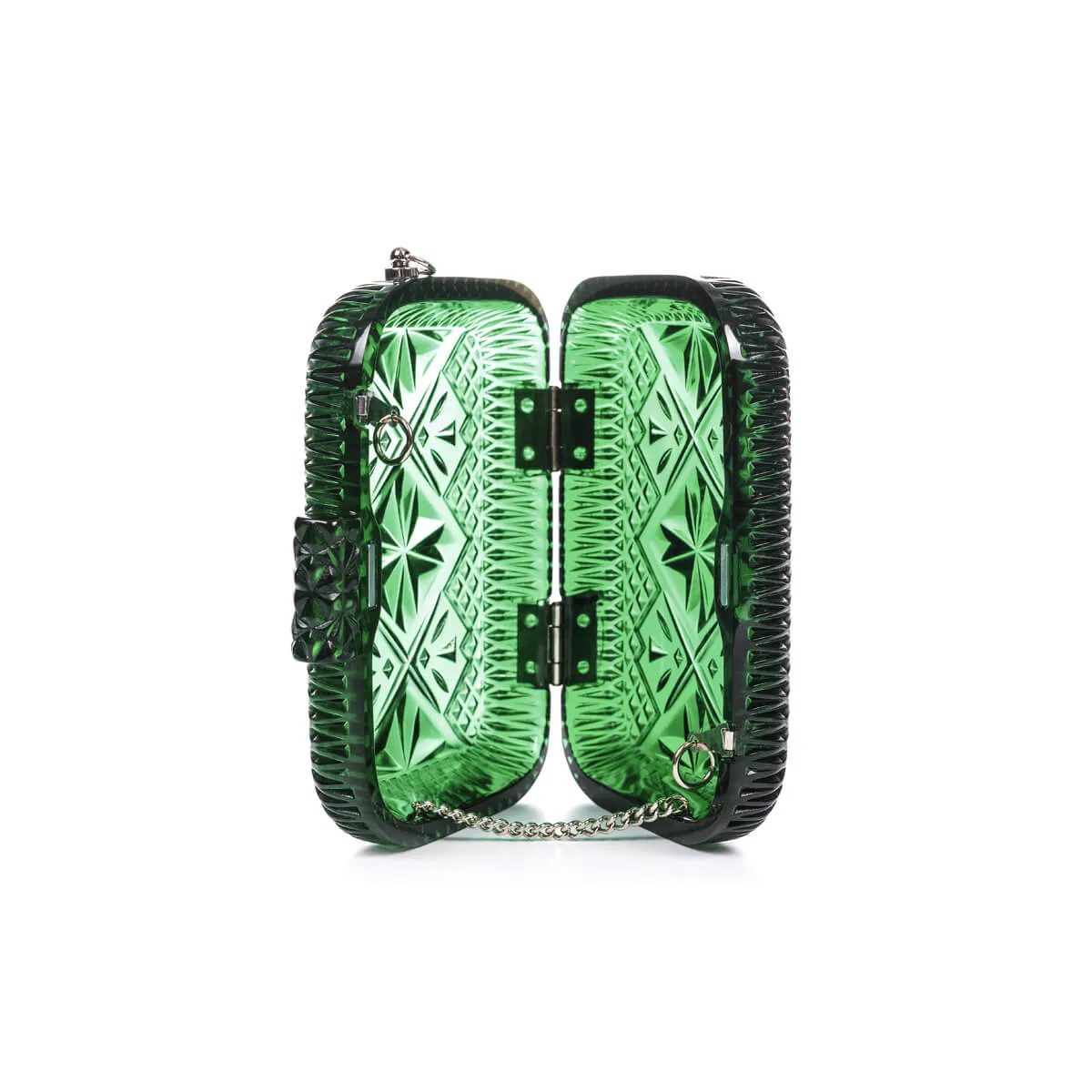 Hand Carved Clutch Green