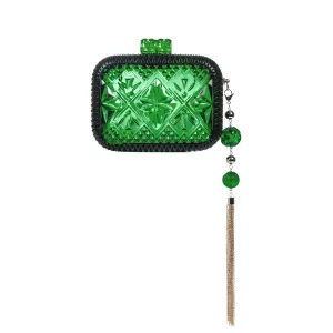 Hand Carved Clutch Green