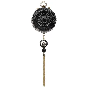 Hand Carved Sphere Clutch Black