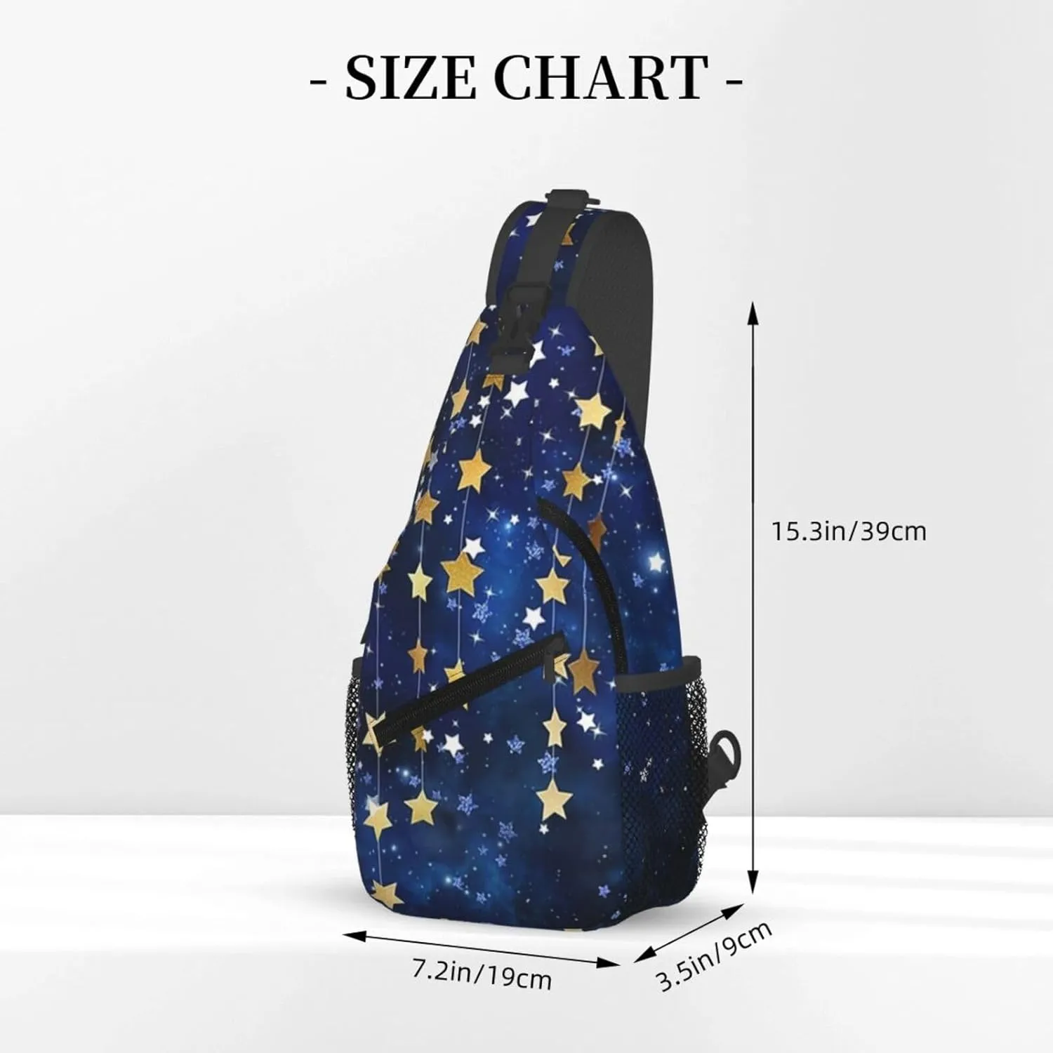 Hanukkah Hat Blue Shiny Lamps Sling Bag,Funny Crossbody Backpack Shoulder Chest Bag for Women Men