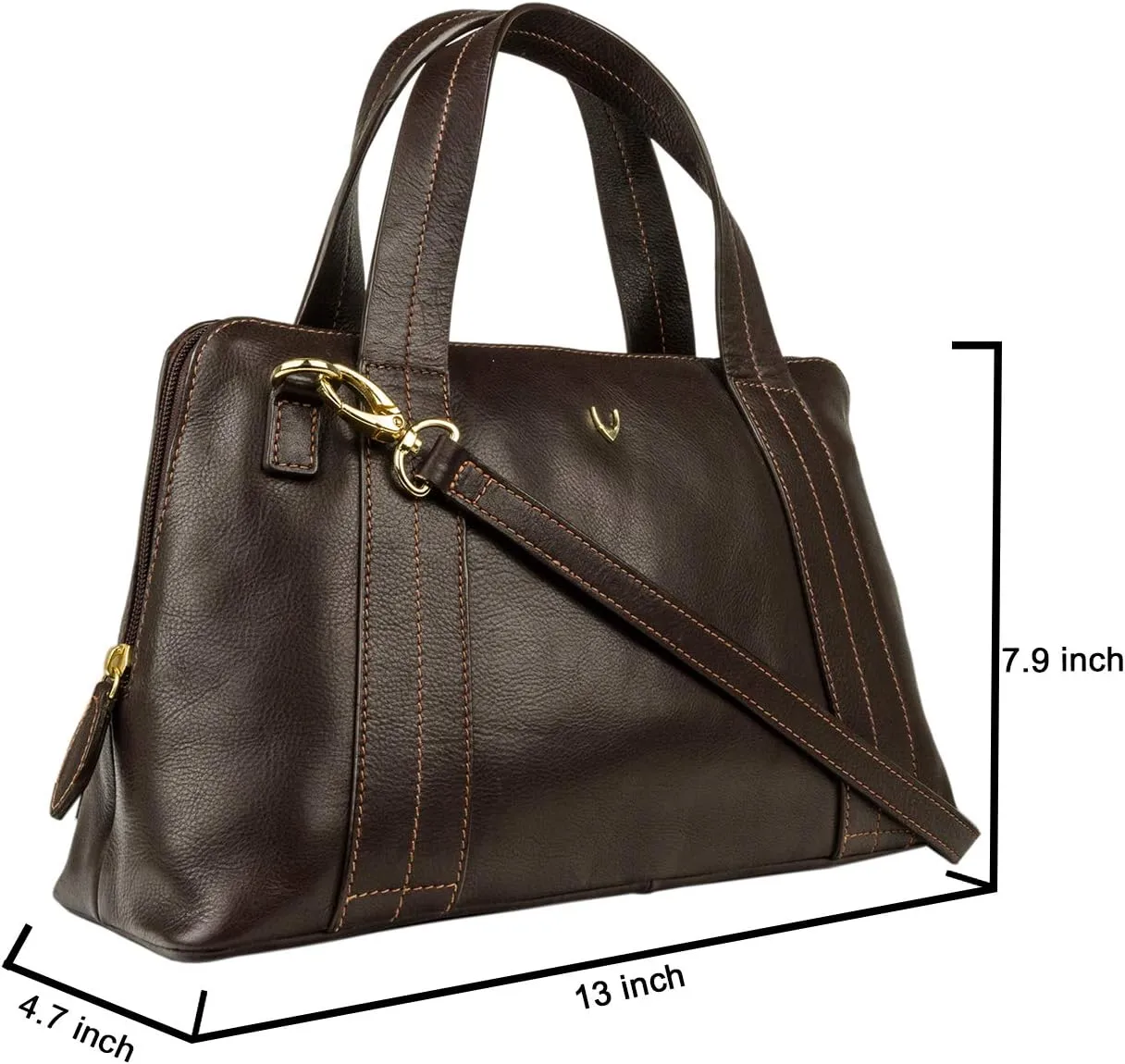 Hidesign Cerys Medium Leather Satchel Crossbody with Detachable Shoulder Strap