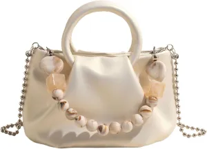 high-end Texture Bag Fashion Versatile Handbag-White