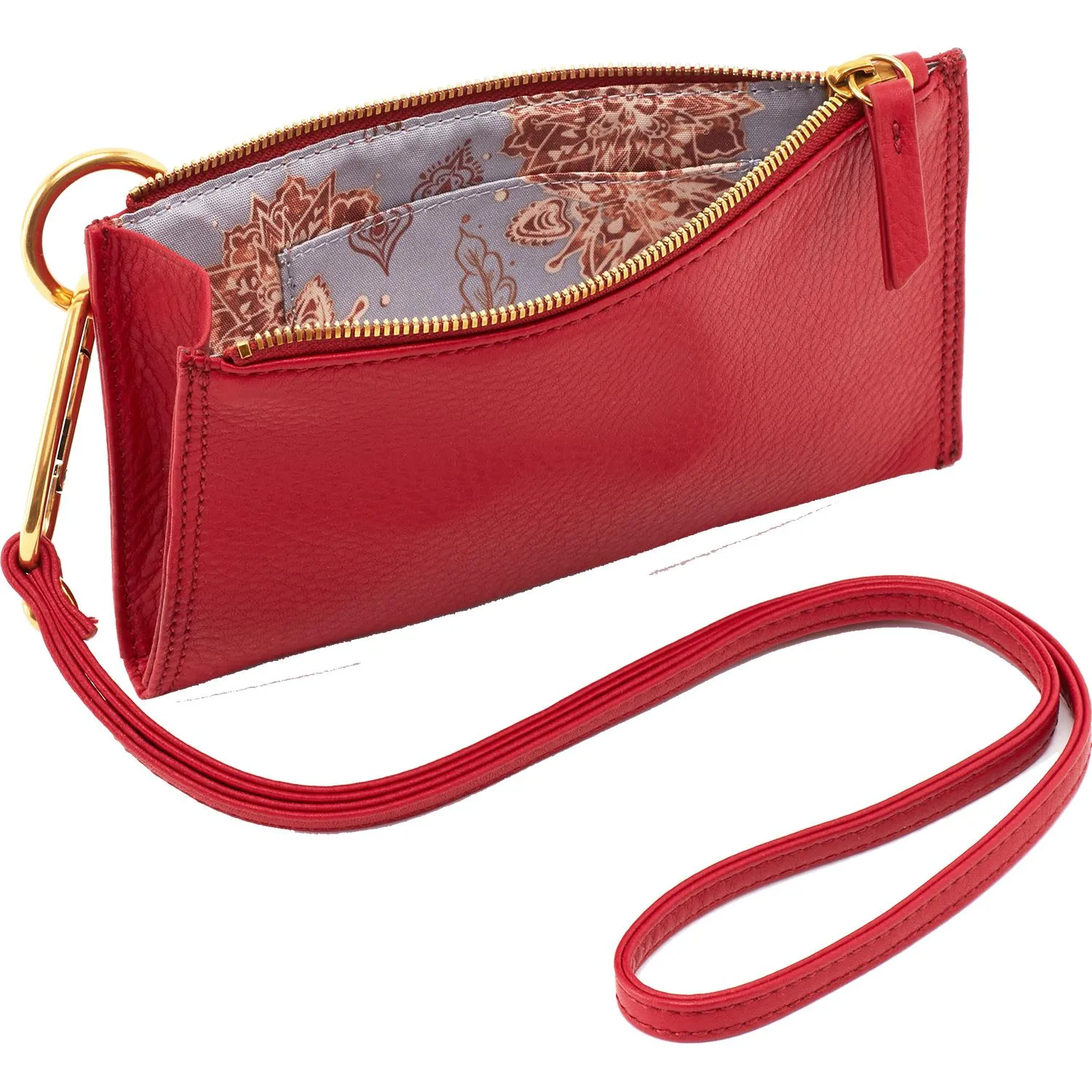Hobo Tour Lanyard Pouch Scarlet Velvet Hide Leather