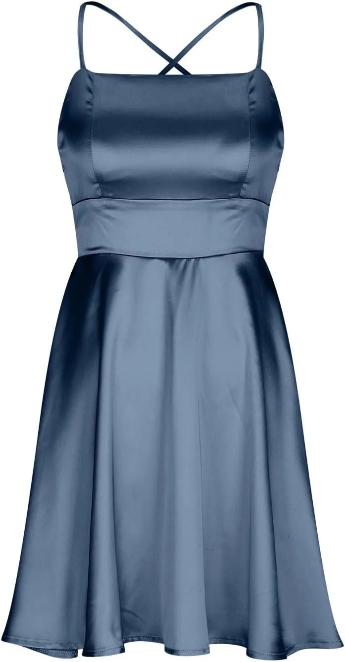 Homecoming Dresses 2024 Square Neck Spaghetti Strap Satin Cocktail Dress Summer A Line Short Corset Dress Mini Dress