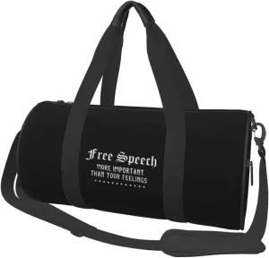 Honest Freedom Of Speech 1st Amendment Feelings Travel Luggage Duffel Bag Sports Rolling Foldable Duffel Bag, Black