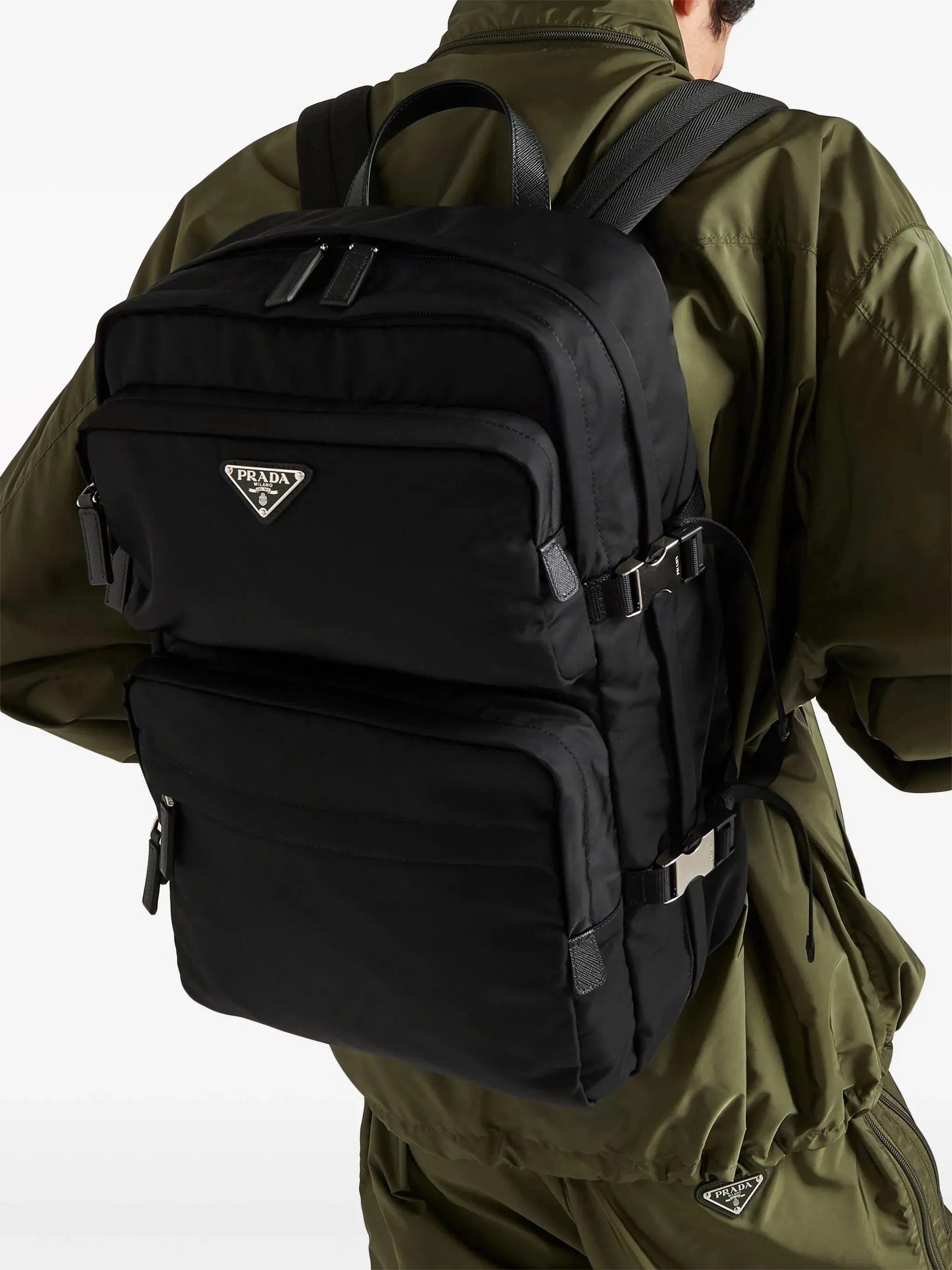Hot offer leather Value-packed Saffiano Re-Nylon backpack