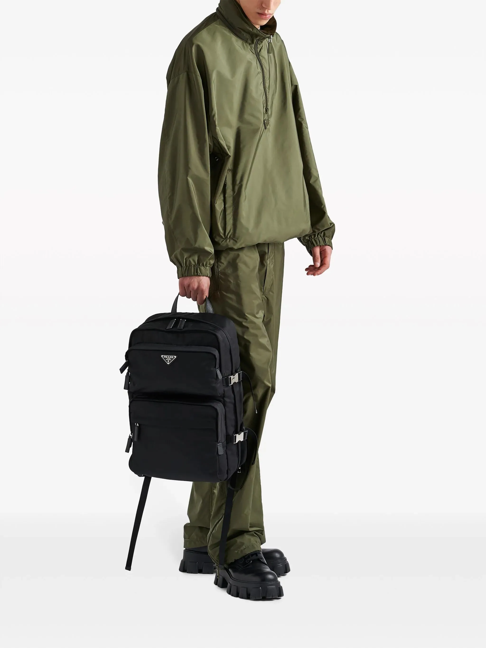 Hot offer leather Value-packed Saffiano Re-Nylon backpack