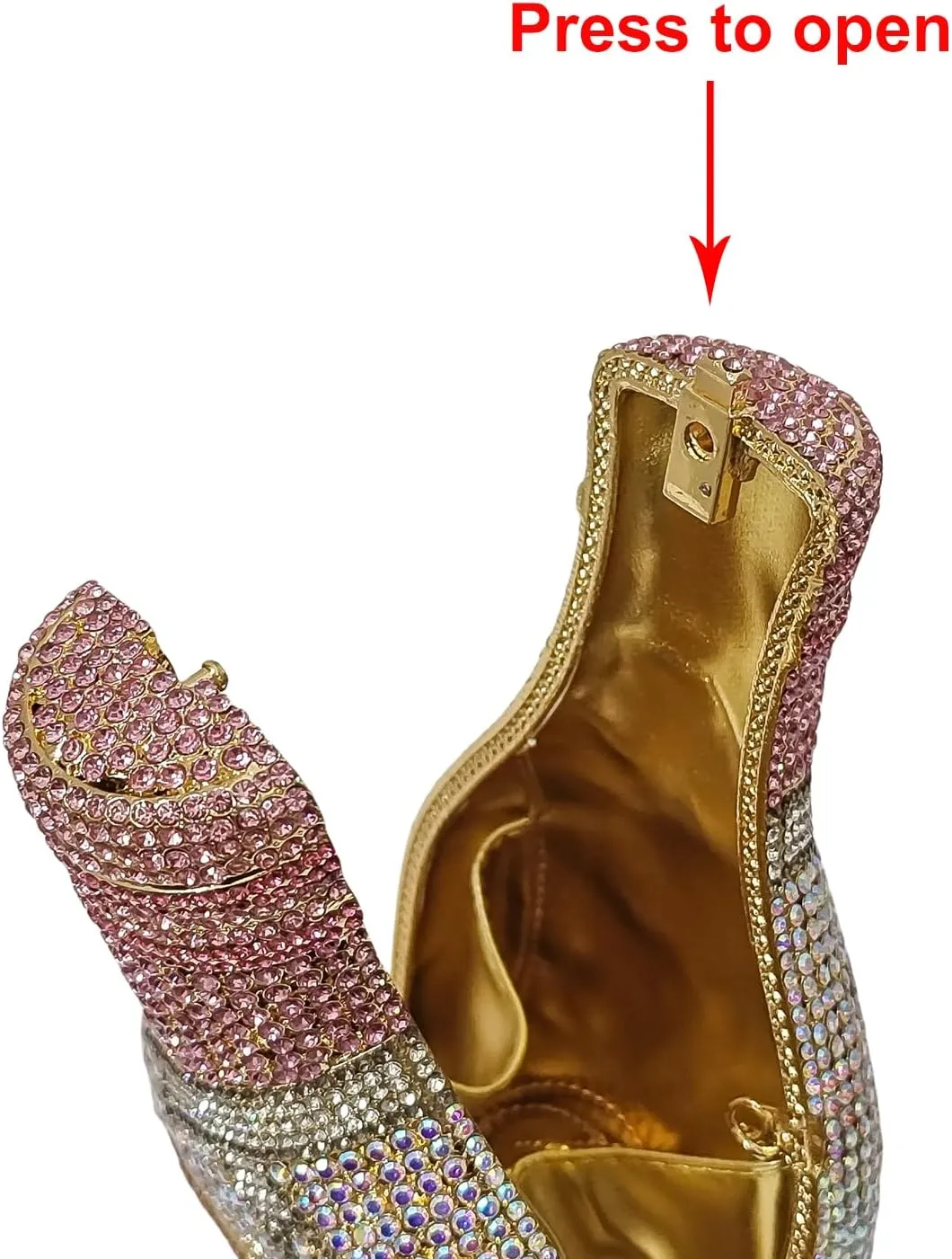 HUANG ZHUANG Women Champagne Bottle Evening Bag Rhinestone Clutch Purse Prom Sweet Crystal Handbag Party Cocktail