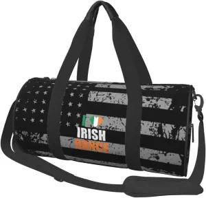I Love Irish Dance Travel Luggage Duffel Bag Sports Rolling Foldable Duffel Bag, Black