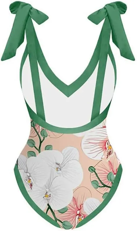 IBTOM CASTLE Women One Piece Swimsuit with Long Cover up Wrap Skirt Two Piece Bathing Suit Retro Monokini Summer Beach Outfit