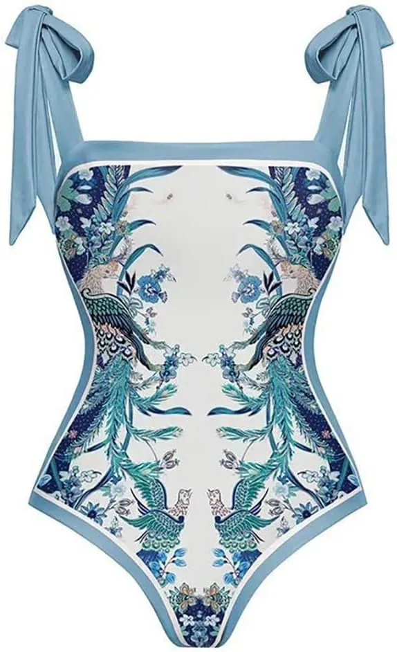 IBTOM CASTLE Women One Piece Swimsuit with Long Cover up Wrap Skirt Two Piece Bathing Suit Retro Monokini Summer Beach Outfit