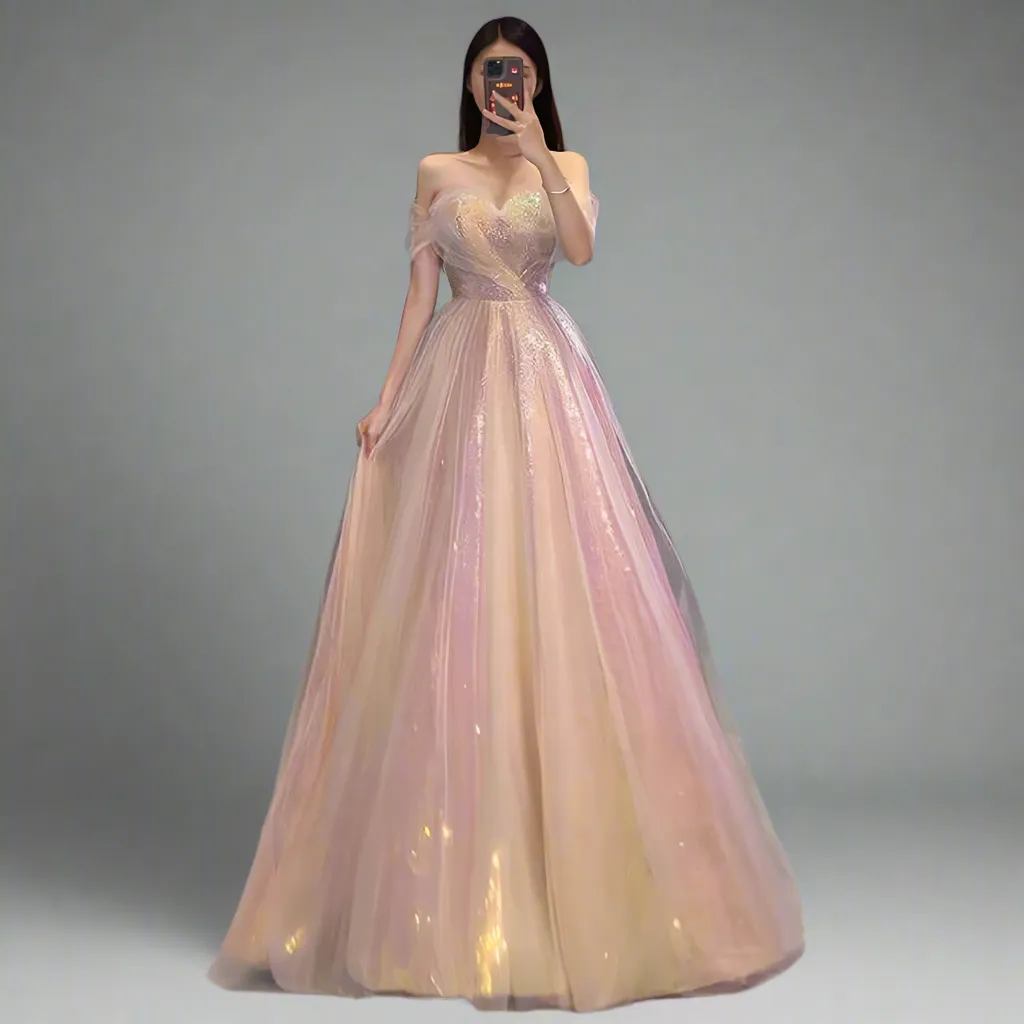 Illusion Strapless Evening Gown