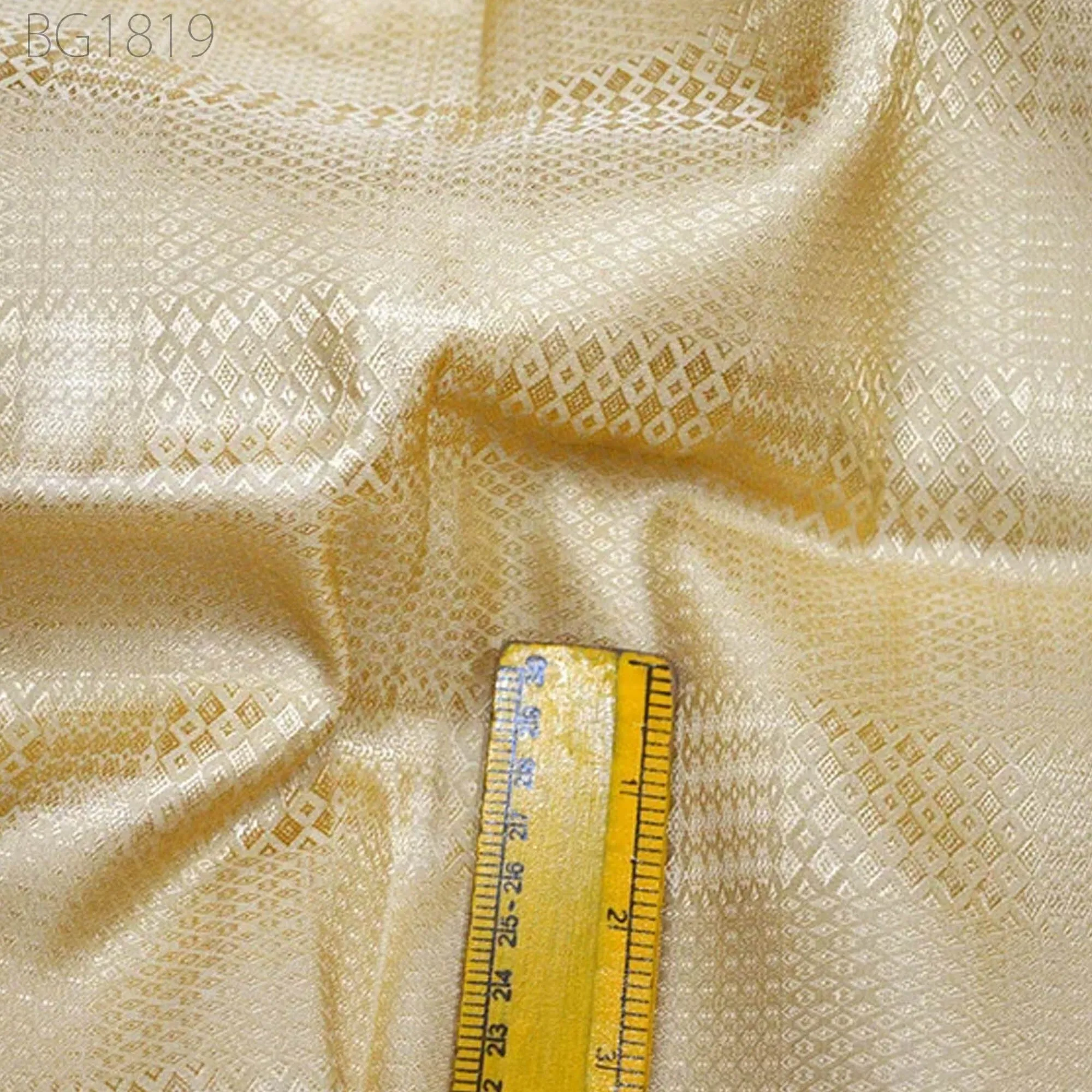 Indian Champagne Brocade Fabric By The Yard Crafting Jacquard Wedding Dress Banarasi Sewing Costumes Bridesmaid Skirt Home Furnishing