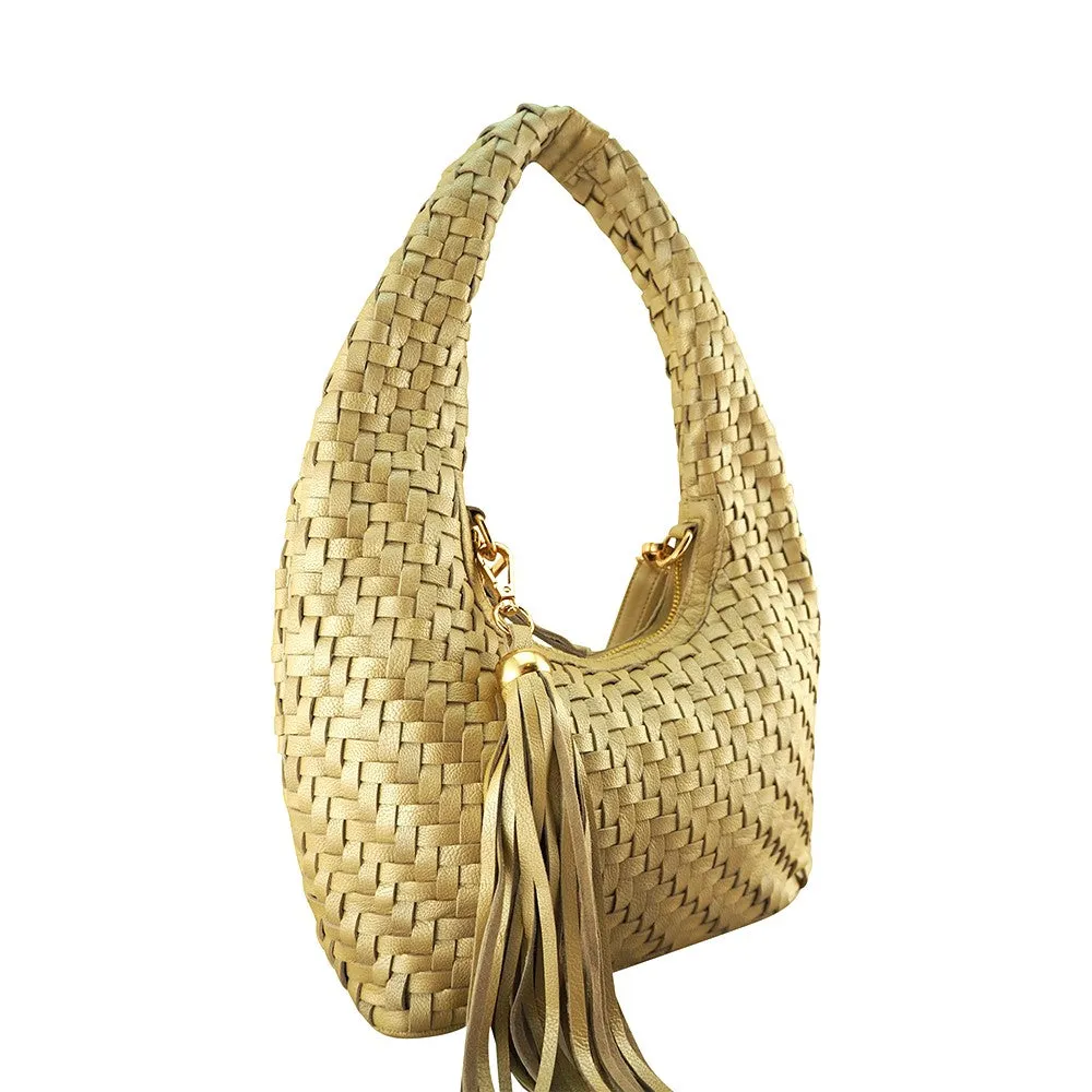 Izzy Crescent Handbag | Gold Metallic