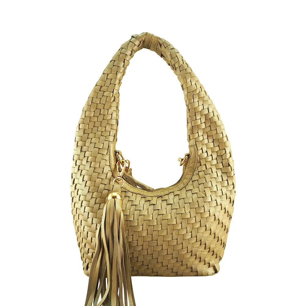 Izzy Crescent Handbag | Gold Metallic