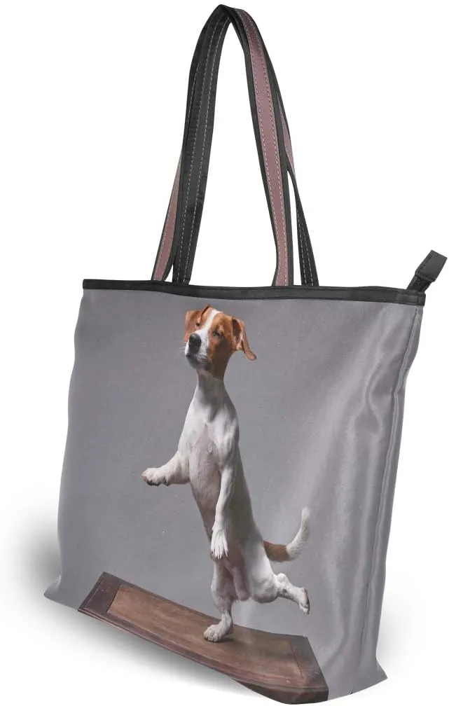 Jack Russell Terrier Shoulder Bags Large Handle Ladies Handbag