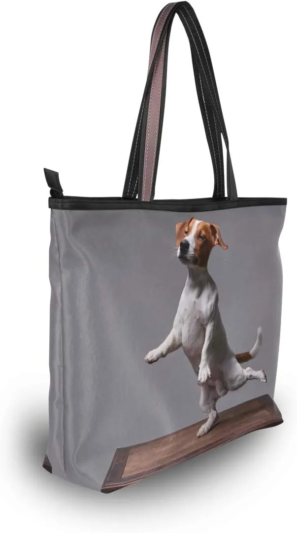 Jack Russell Terrier Shoulder Bags Large Handle Ladies Handbag
