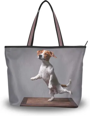 Jack Russell Terrier Shoulder Bags Large Handle Ladies Handbag