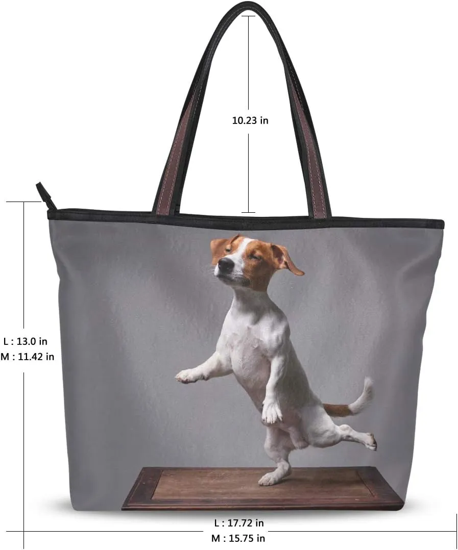 Jack Russell Terrier Shoulder Bags Large Handle Ladies Handbag