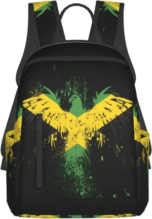 Jamaican Flag Eagle Travel Backpacks Casual Laptop Backpack Sport Rucksack Large Capacity Daypack Multi-Pockets Adjustable Strap Bag for Working Hiking