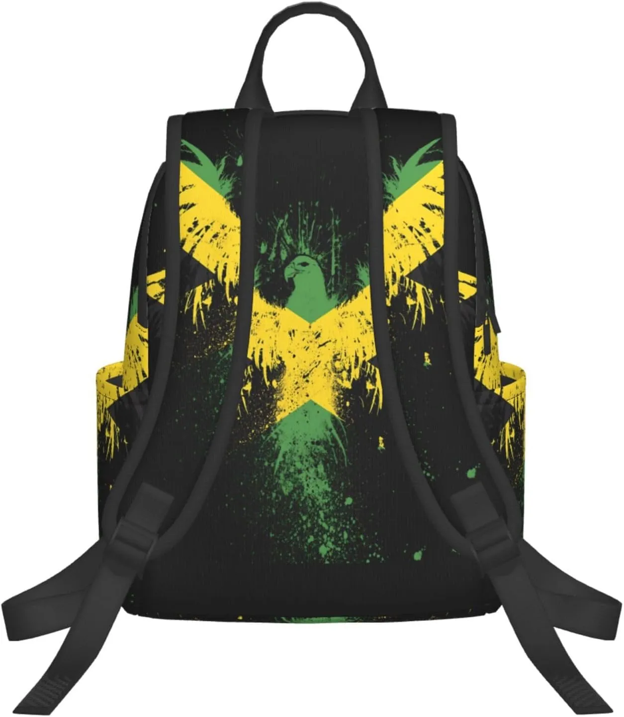 Jamaican Flag Eagle Travel Backpacks Casual Laptop Backpack Sport Rucksack Large Capacity Daypack Multi-Pockets Adjustable Strap Bag for Working Hiking