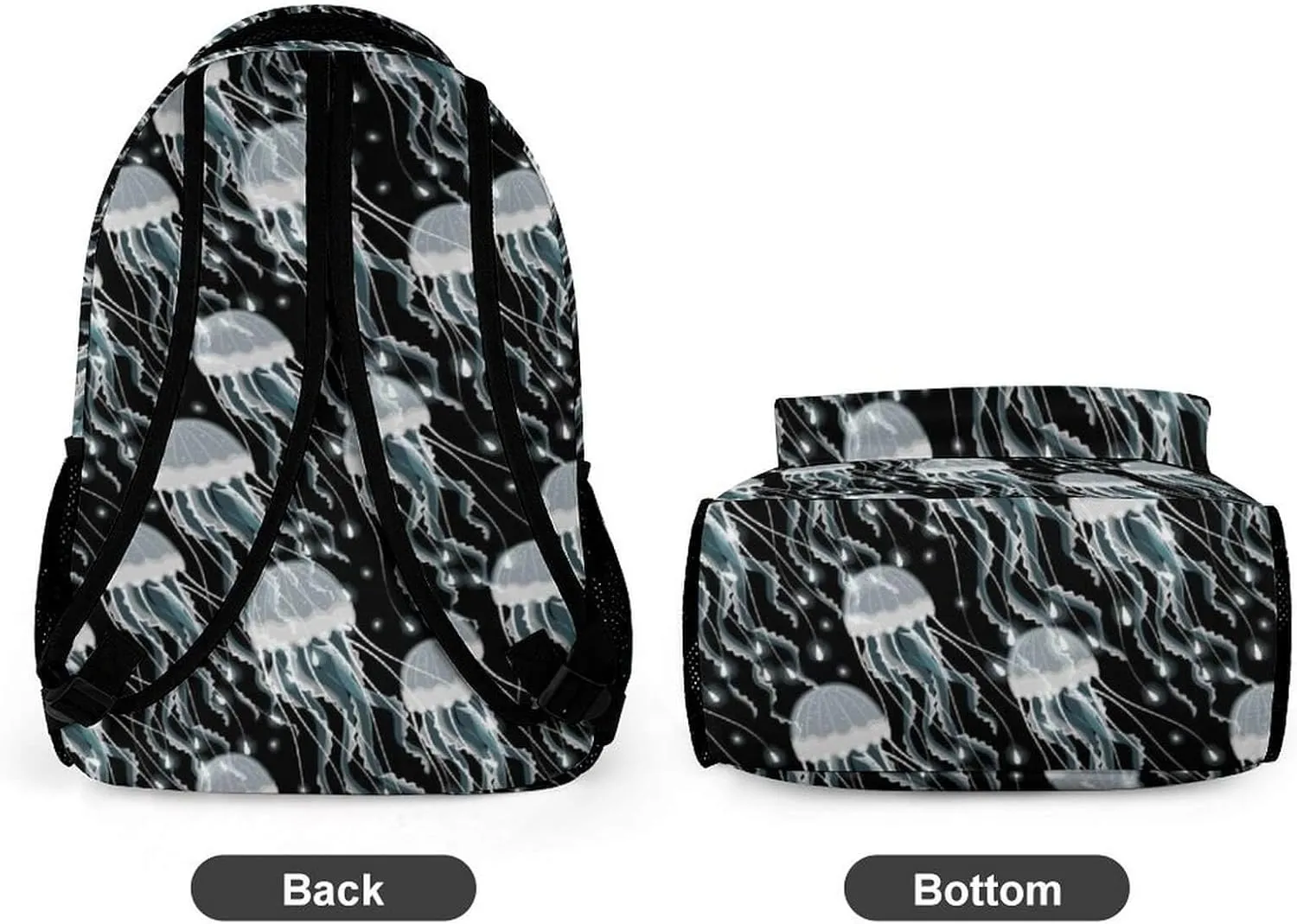 Jellyfish Backpack for Kids Girls Boys School, 16 Inches Cute Jellyfishes Theme Bookbag, Adjustable, Lightweight, Large Capacity, Colorful Daily Casual Backpacks
