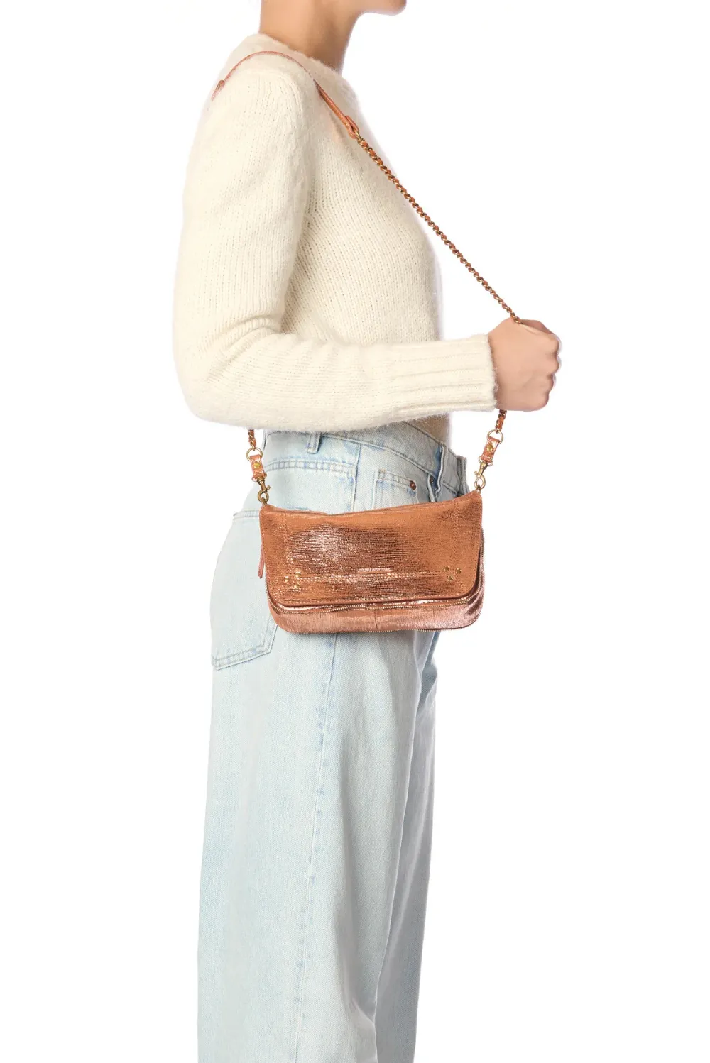 Jerome Dreyfuss crossbody Bobi S 45BOBISCH lame rose gld