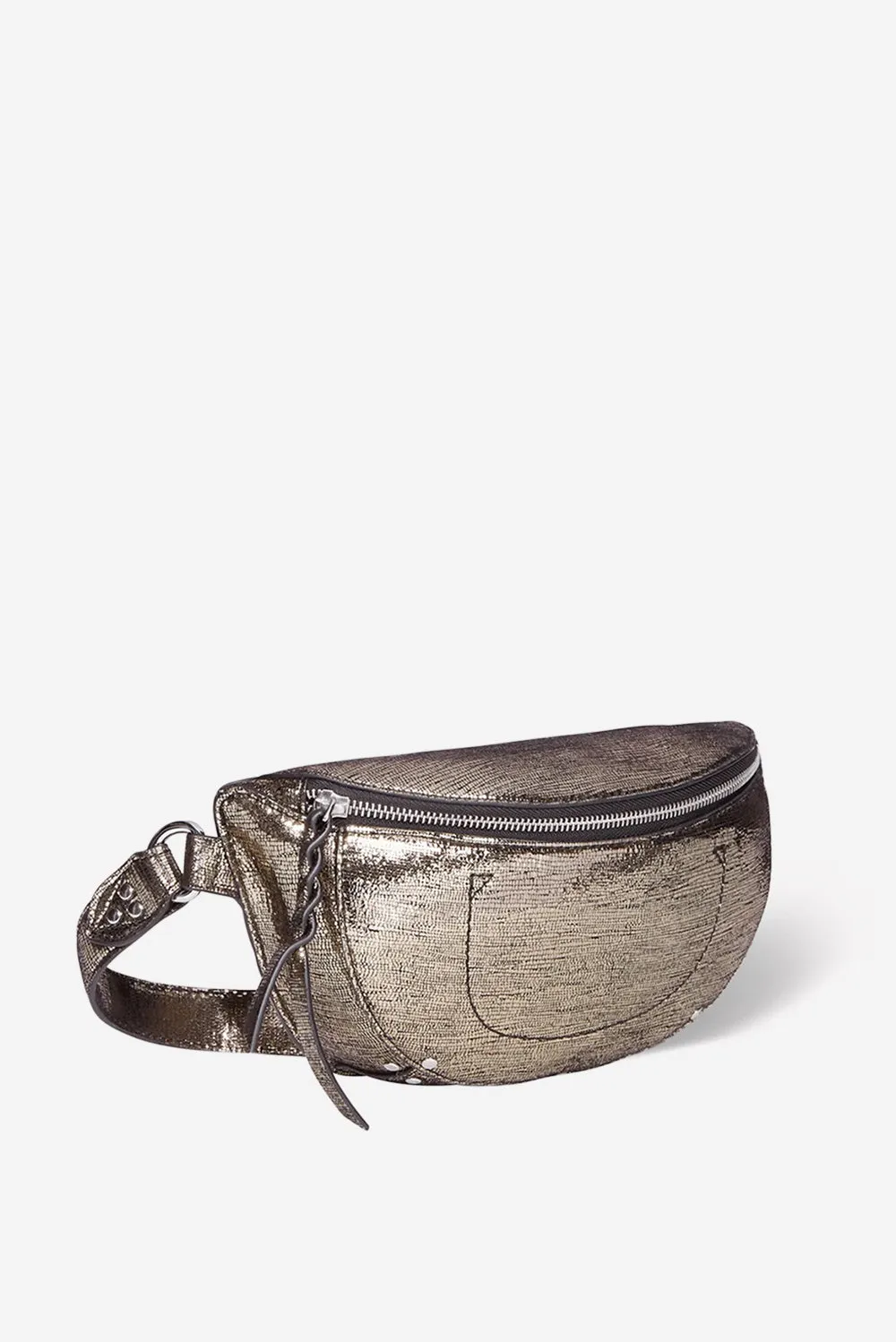 Jerome Dreyfuss crossbody Lino Banane 44LINOBCH lame champagne