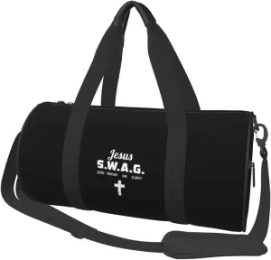 Jesus Serve Worship And Glorify Travel Luggage Duffel Bag Sports Rolling Foldable Duffel Bag, Black