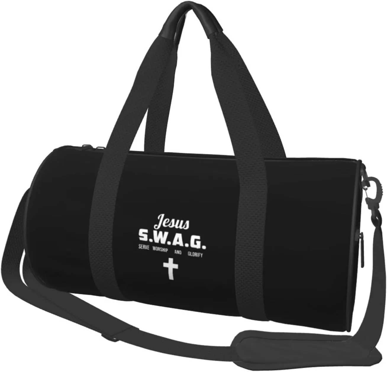 Jesus Serve Worship And Glorify Travel Luggage Duffel Bag Sports Rolling Foldable Duffel Bag, Black
