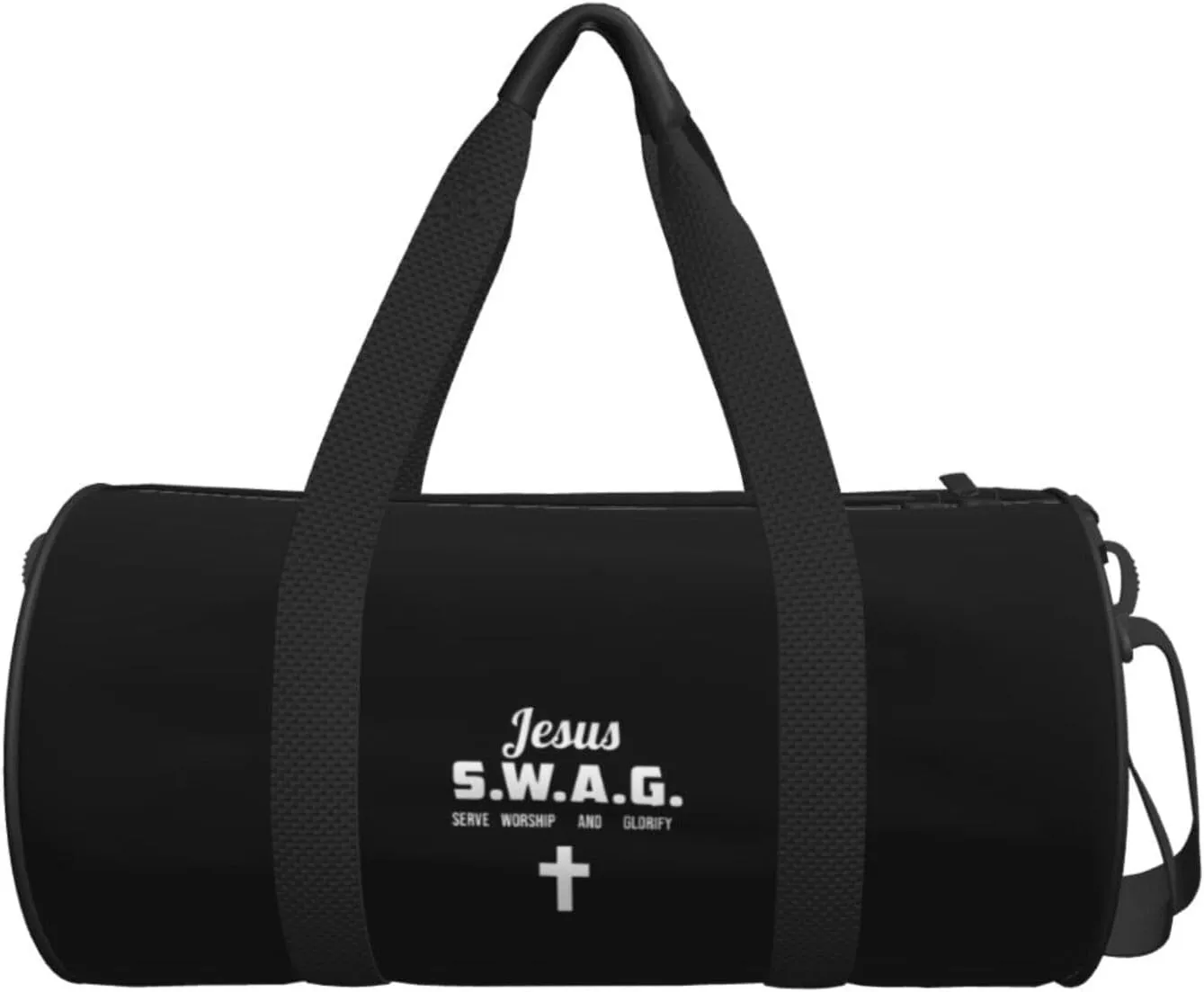 Jesus Serve Worship And Glorify Travel Luggage Duffel Bag Sports Rolling Foldable Duffel Bag, Black