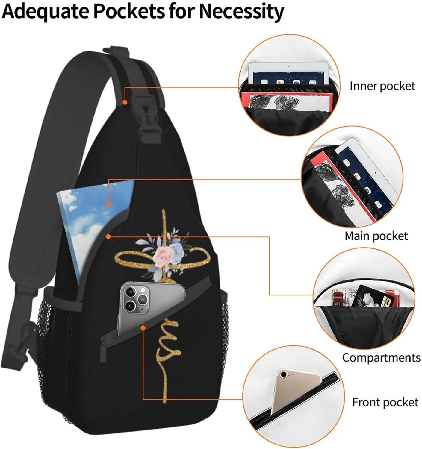 Jesus Sling Bag,Casual Crossbody Backpack Shoulder Chest Bag for Women Men Travel Hiking Daypack