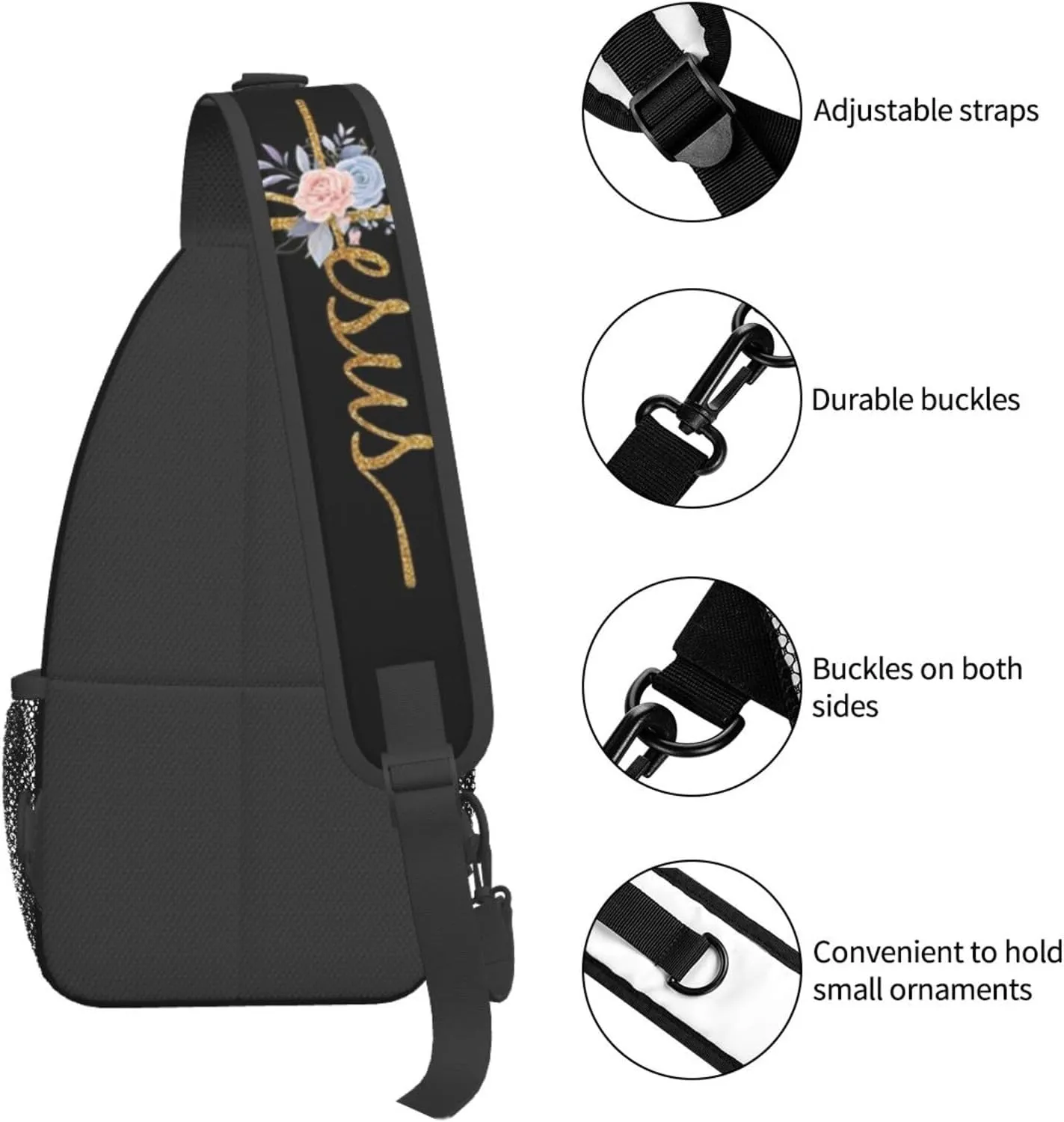 Jesus Sling Bag,Casual Crossbody Backpack Shoulder Chest Bag for Women Men Travel Hiking Daypack