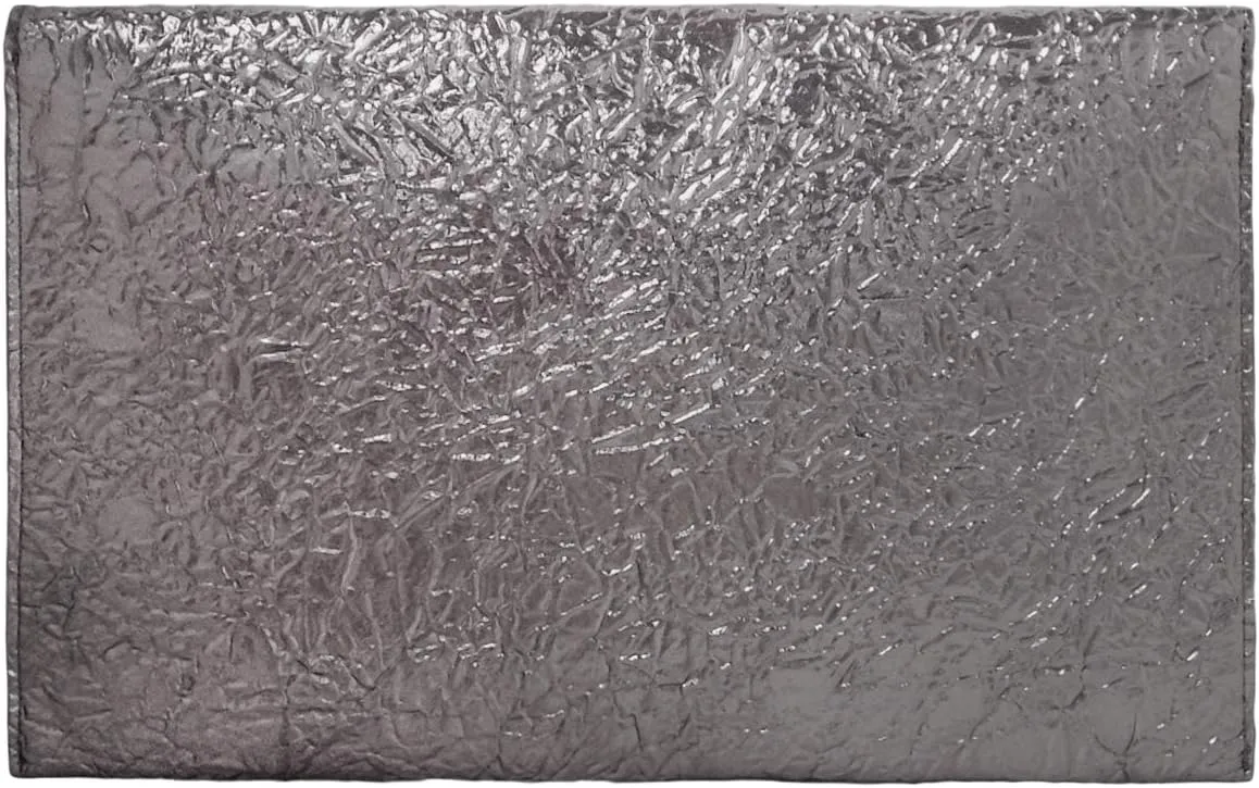 JNB Crushed Metallic Envelope Clutch