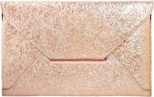 JNB Crushed Metallic Envelope Clutch