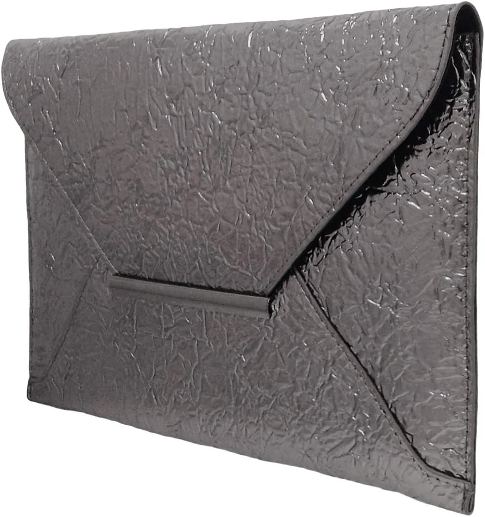 JNB Crushed Metallic Envelope Clutch