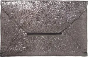 JNB Crushed Metallic Envelope Clutch