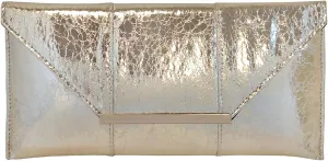 JNB Women's Metallic Material Clutch Purse